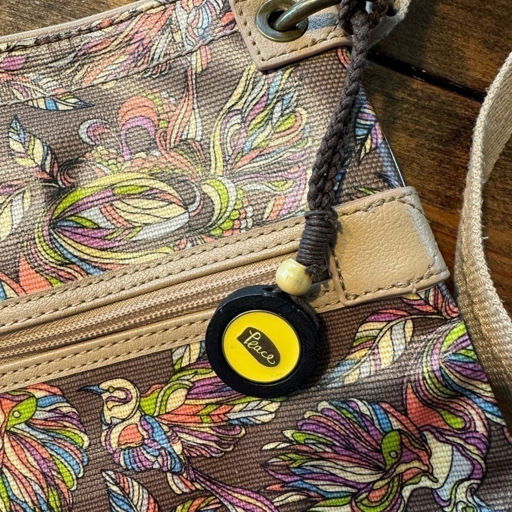 Sakroots Fun Crossbody Birds Purse adjustable strap - Picture 10 of 12